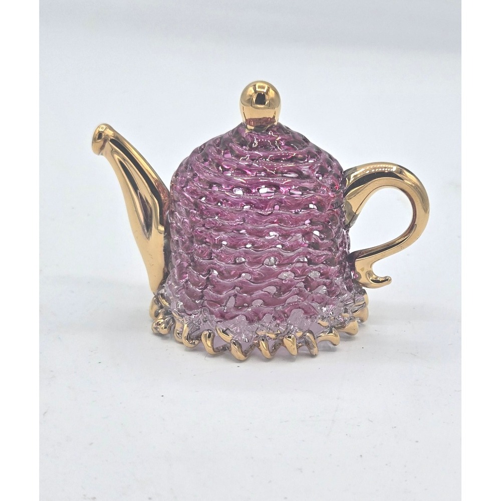 Exquisite Miniature Glass Teapot 2" Figurine